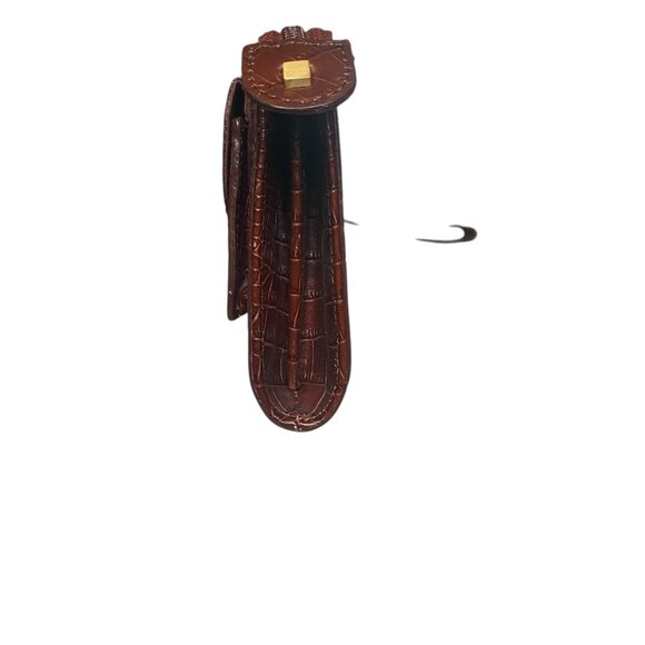 Talbots women\'s brown genuine leather zip clutch wristlet bag purse cardholder